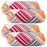 Kuber Industries Bolster Cover|Soft Bolster Pillow Cover for Bedroom, Living Room|Bolster Cover Set of 4|Magenta & Grey